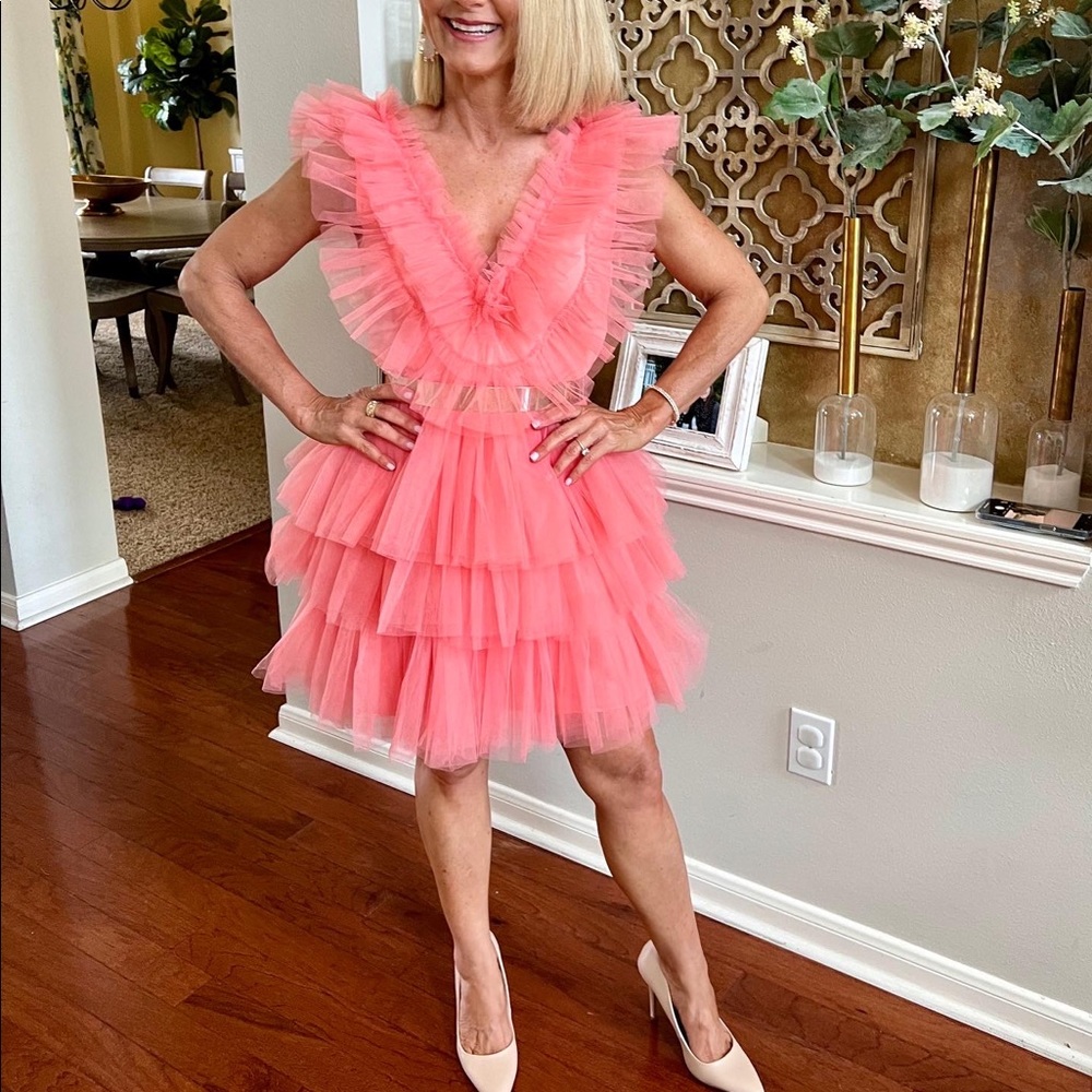 Coral Tulle Statement Maker 🤩🍑👗